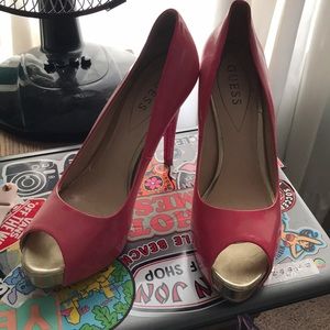hot pink guess high heels